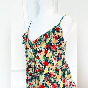 Ruffle floral spaghetti strap sundress